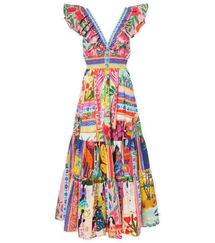 Photo: Camilla Embellished cutout cotton maxi dress