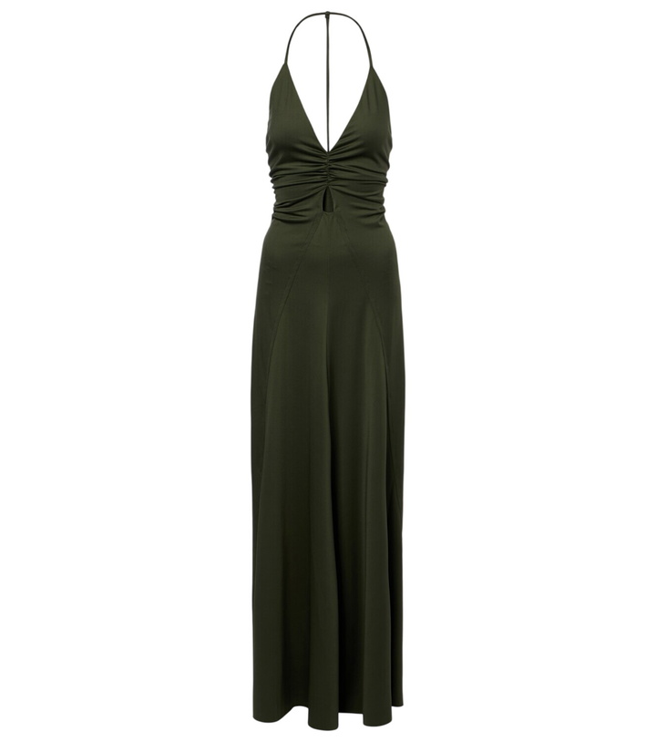 Victoria Beckham Lace-trimmed satin maxi dress Victoria Beckham