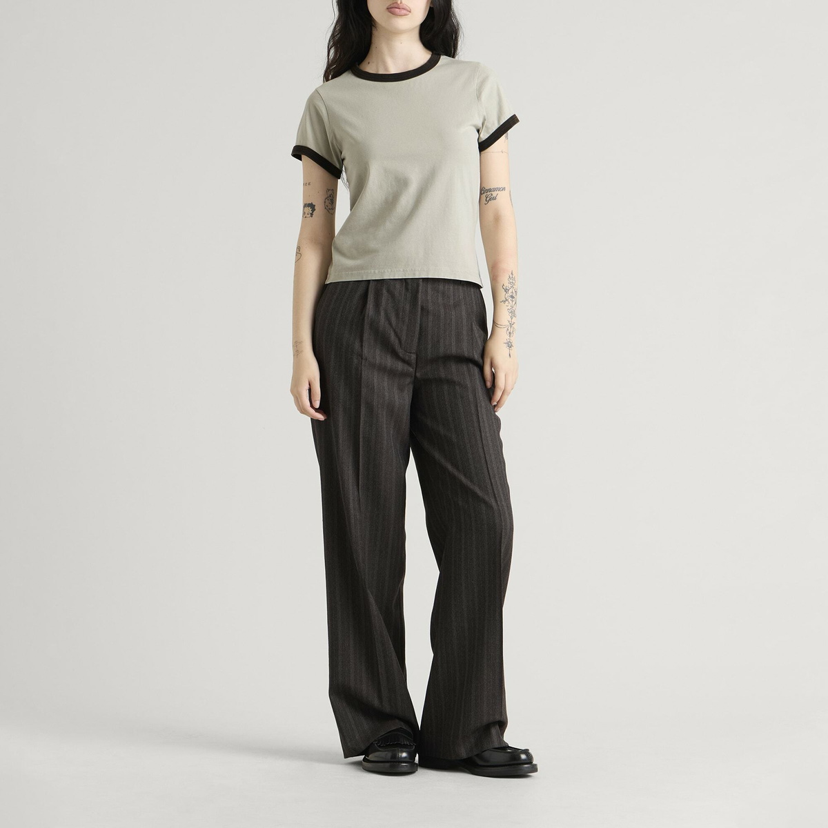mfpen Women's Ringer T-Shirt in Washed Clay