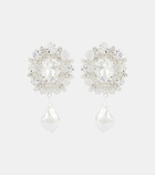 Magda Butrym Crystal-embellished faux pearl clip-on earrings