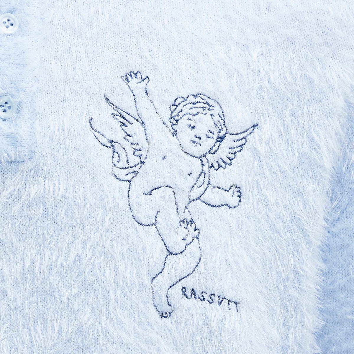 RASSVET Men's Angel Mohair Polo Knit in Blue Rassvet