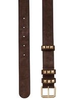 Valentino Rockstud Suede Belt Brown