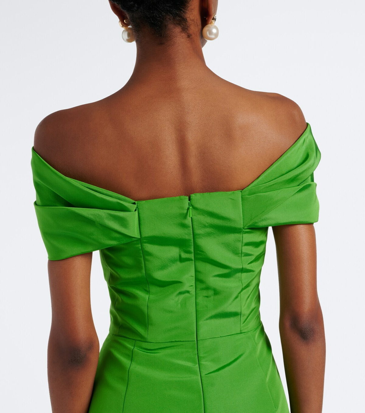 Carolina Herrera Off-shoulder silk faille cocktail dress