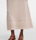 Eres Rythmee pointelle wool and cashmere midi skirt