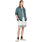 Casablanca Green Radiating Monogram Short Sleeve Silk Shirt