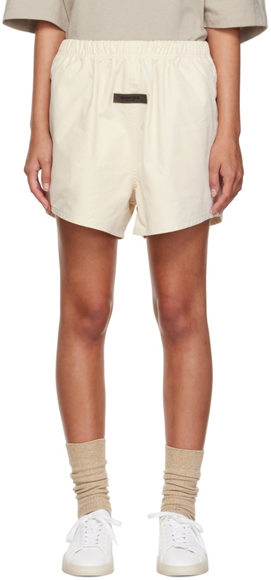 Photo: Essentials Off-White Cotton Shorts