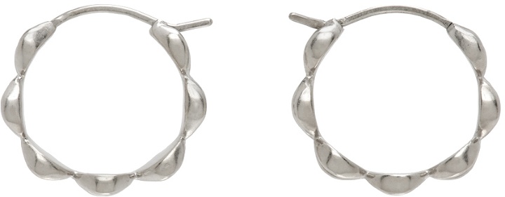 Photo: Maison Margiela Silver Textured Hoop Earrings