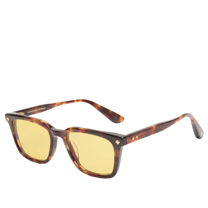 Photo: Lunetterie Générale Architect Sunglasses in Medium Tortoise/14K Gold 