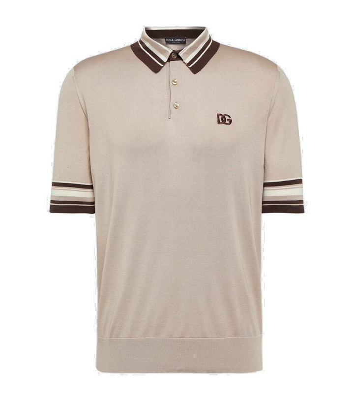 Photo: Dolce&Gabbana Logo silk polo shirt