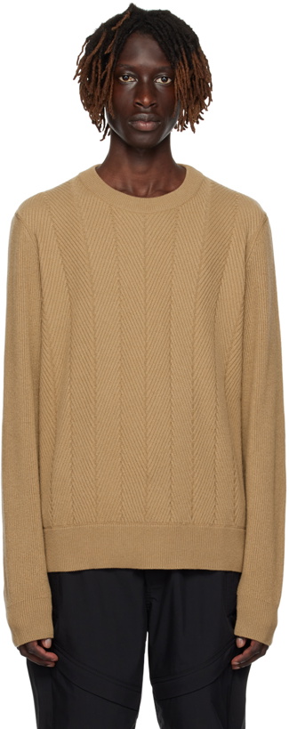 Photo: Dunhill Tan Ribbed Sweater