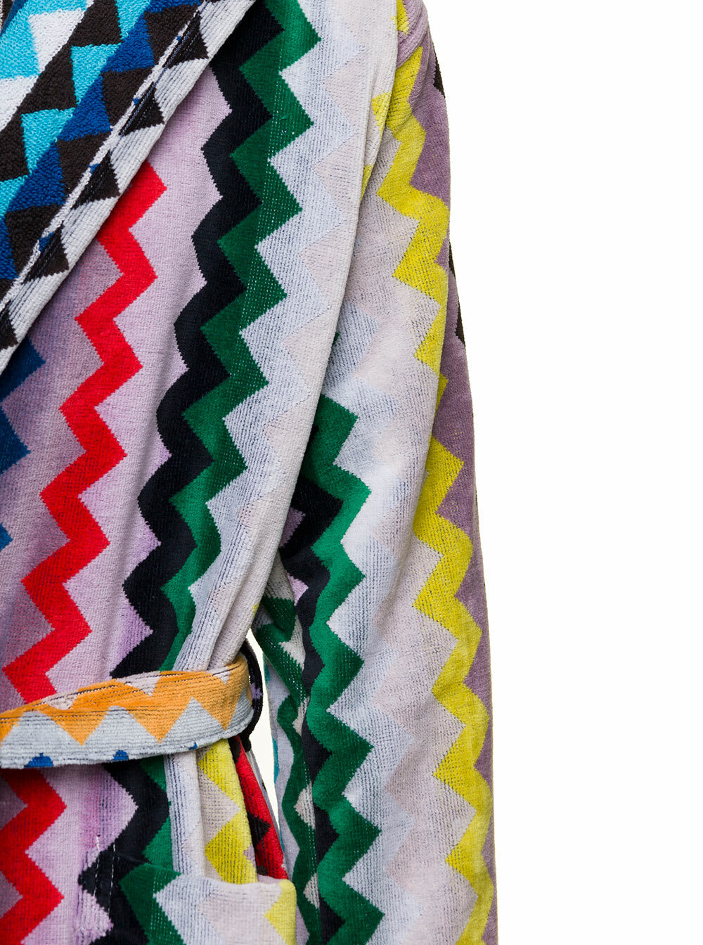 Missoni carlie Multicolor Hooded Bathrobe And Zig Zag Motif In Cotton