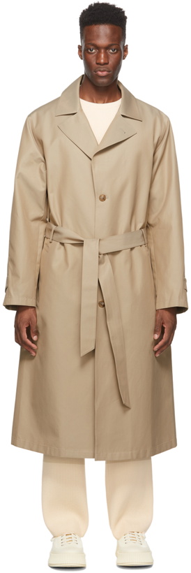 Photo: LE17SEPTEMBRE Beige Twill Single-Breasted Trench Coat