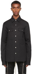 Rick Owens Black Poplin Outershirt Jacket