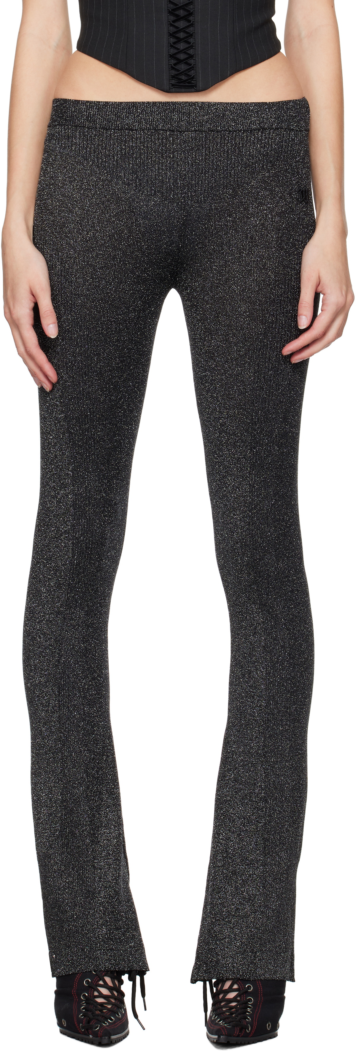 MISBHV Black Knitted Flared Trousers
