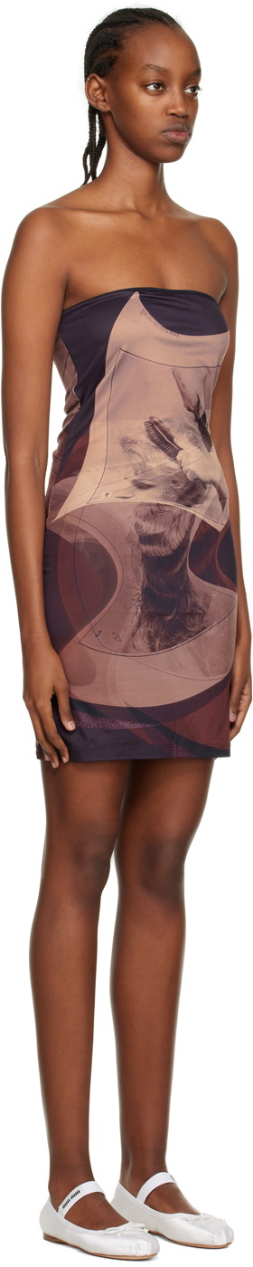 ELLISS Black & Beige Hairbrush Minidress
