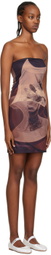 ELLISS Black & Beige Hairbrush Minidress