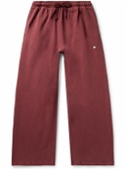 Acne Studios - Fega Wide-Leg Logo-Appliquéd Cotton-Jersey Sweatpants - Burgundy