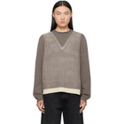 Maison Margiela Gray Fused Knit Wool Crewneck Sweater