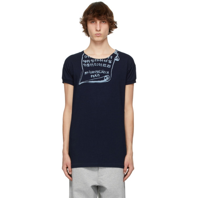 Photo: Maison Margiela Navy and Blue Graphic T-Shirt