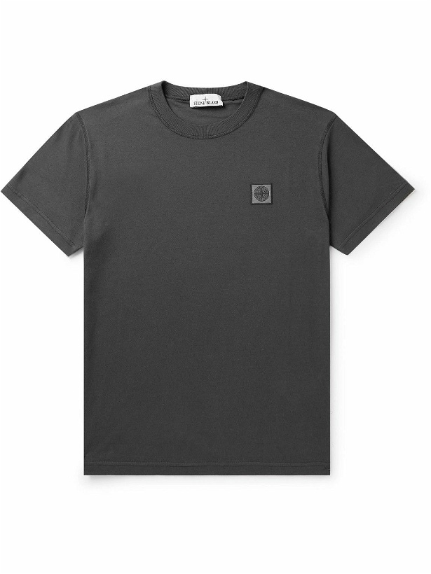 Photo: Stone Island - Logo-Appliquéd Cotton-Jersey T-Shirt - Gray