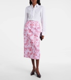 Emilia Wickstead Lorelei floral taffeta faille pencil skirt