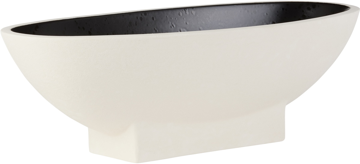 L'OBJET White & Black Cubisme Serving Boat