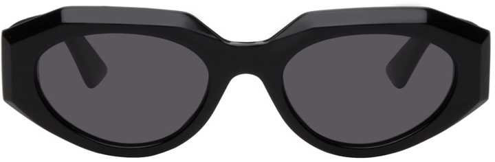 Photo: Bottega Veneta Black Oval Sunglasses