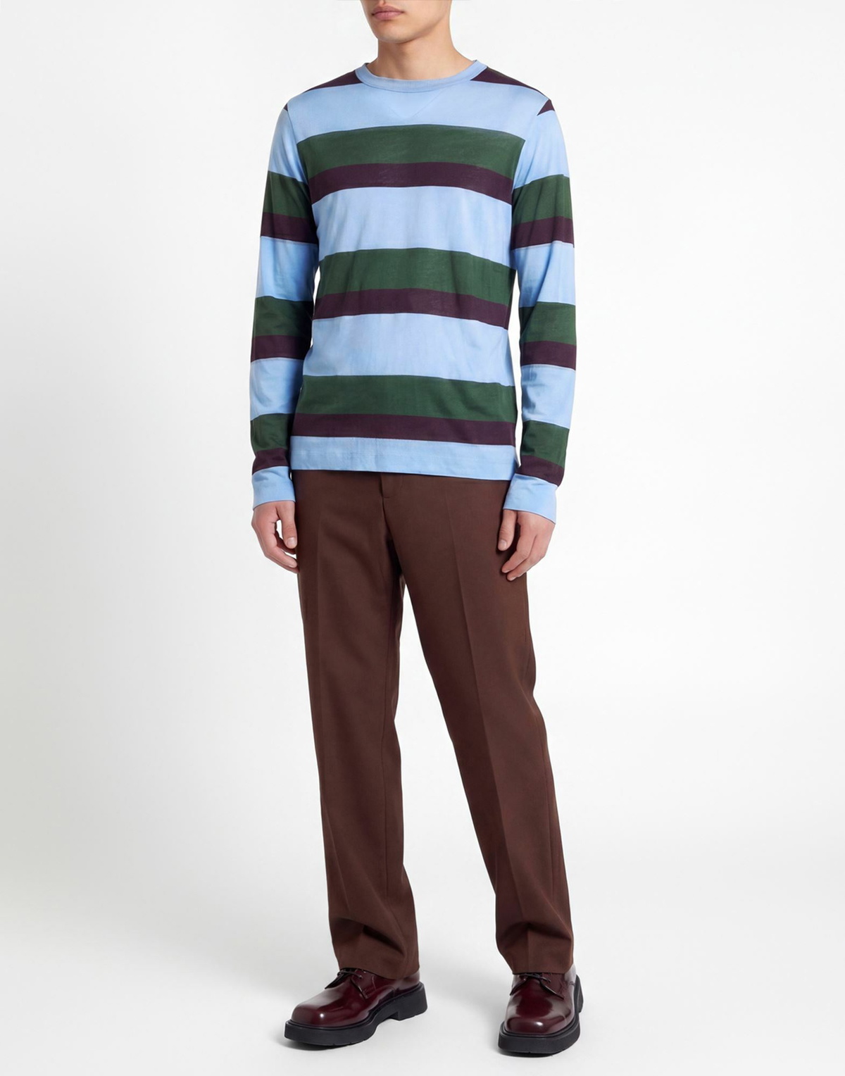 Dries Van Noten Mens T-shirt Sky in Blue