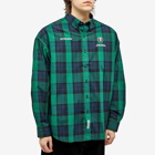 Men's AAPE Now Checked Shirt in Navy (Green)