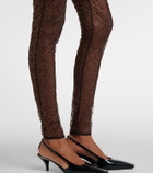 Gucci GG Crystal tulle leggings
