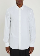 Calvin Klein Logo-embroidered Cotton-poplin Shirt White