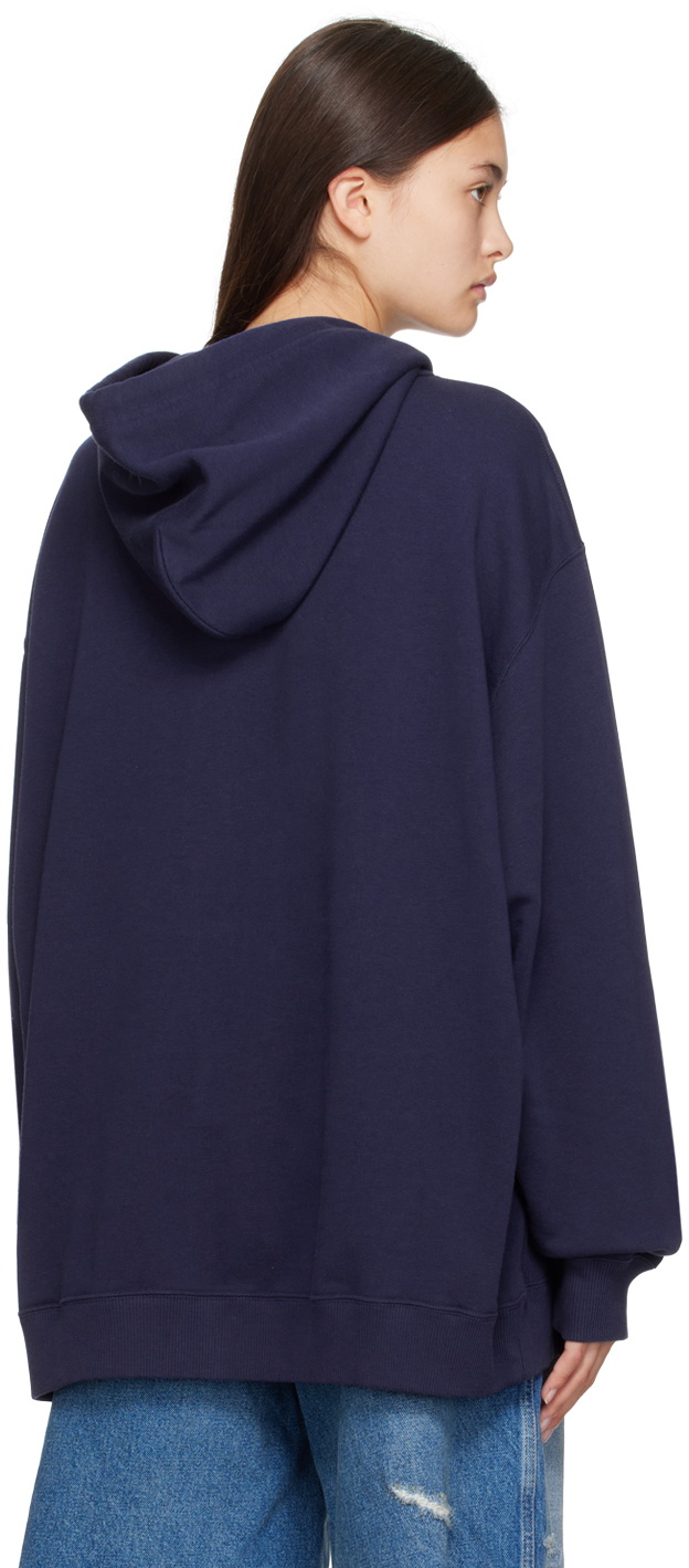 MM6 Maison Margiela Blue Embroidered Hoodie