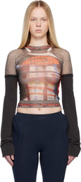 Ottolinger Black & Red Mesh Hybrid Longsleeve T-shirt