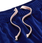 Gucci - Slim-Fit Striped Cotton-Blend Velour Sweatpants - Men - Blue