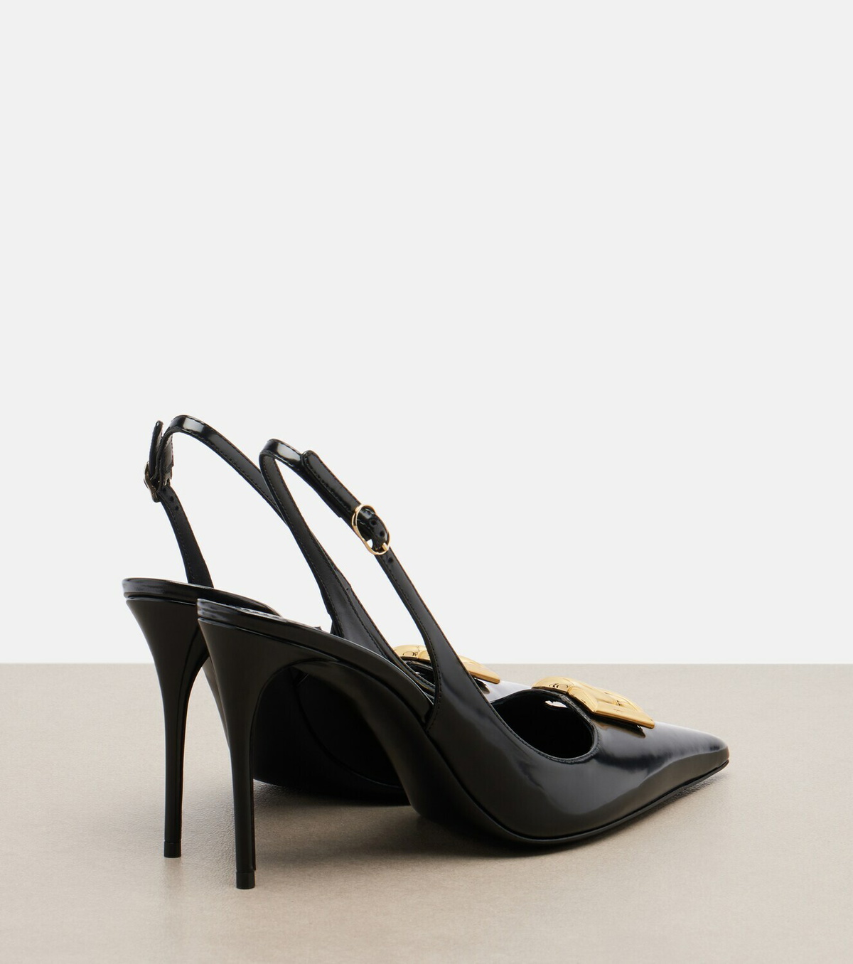 Dolce&Gabbana Lollo DG patent leather slingback pumps