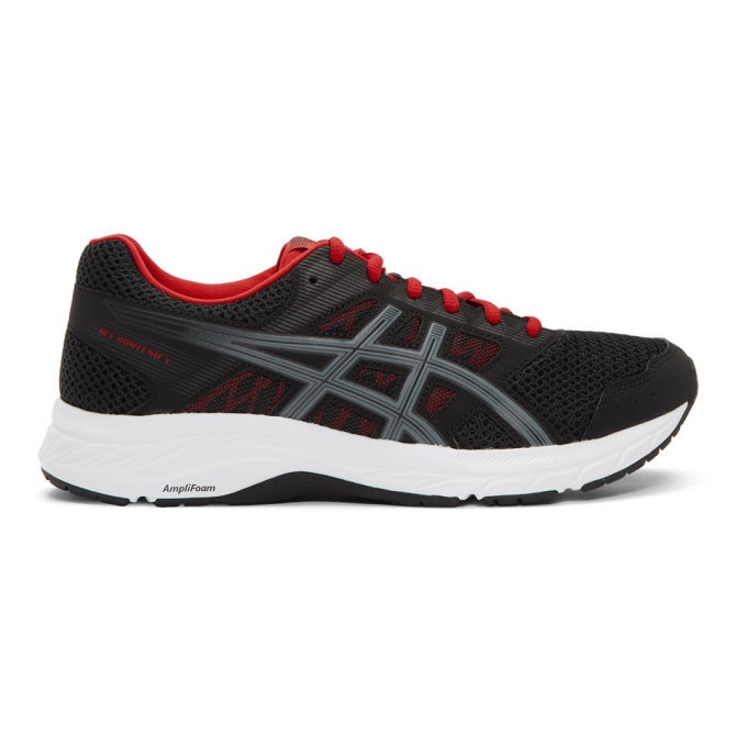 Photo: Asics Black and Red Gel-Contend 5 Sneakers