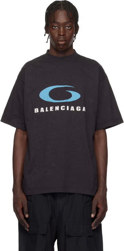 Photo: Balenciaga Black Loop Sports Icon Medium Fit T-shirt