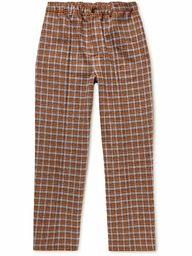 Photo: Wales Bonner - Harmonic Wide-Leg Checked Virgin Wool and Mohair-Blend Tweed Trousers - Brown