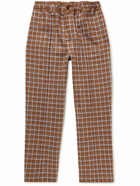 Wales Bonner - Harmonic Wide-Leg Checked Virgin Wool and Mohair-Blend Tweed Trousers - Brown