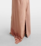 Taller Marmo Mounia caped crêpe cady gown