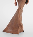 Rick Owens Dirt Pillar coated denim maxi skirt