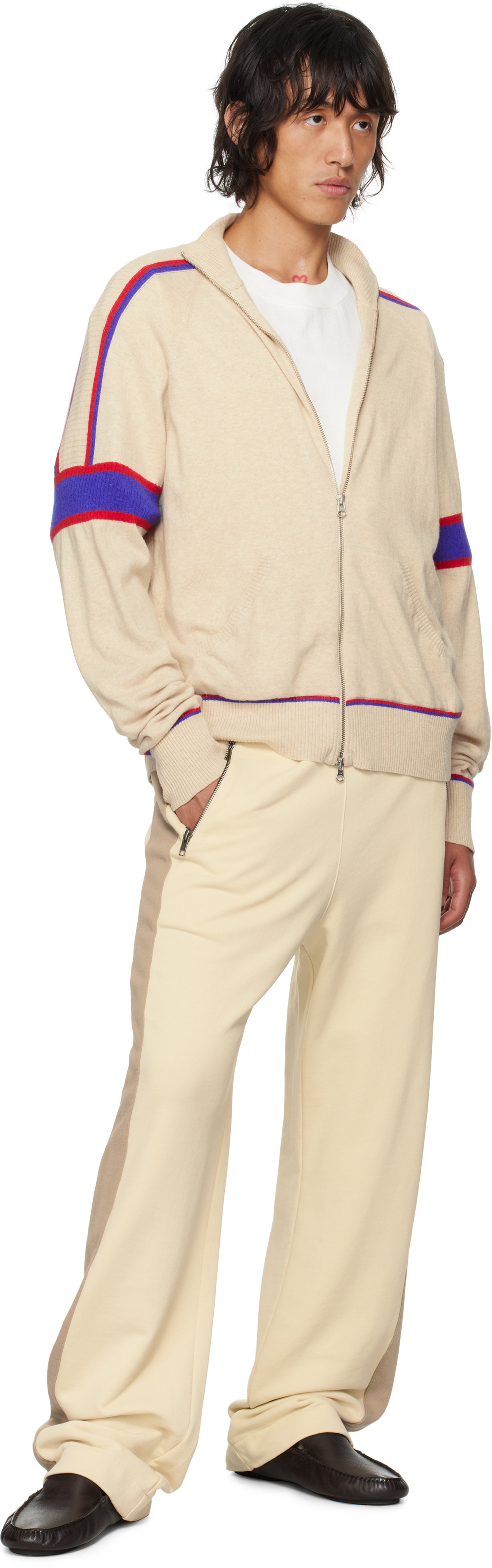 Gimaguas Beige Pedro Zip Up Sweater