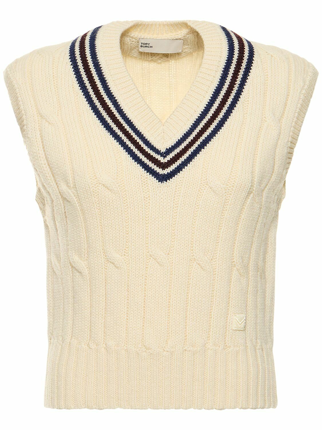 TORY SPORT Cable Knit Tennis Vest Tory Sport