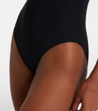 Karla Colletto Tess one-shoulder floral-appliqué swimsuit