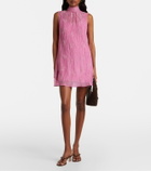 Staud Albee beaded tie-neck organza minidress