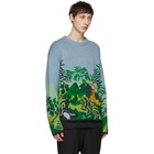 Kenzo Blue Hand-Embroidered Memento Sweater