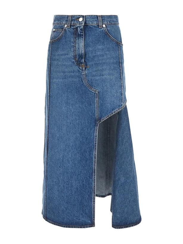 Photo: Alexander Mcqueen Slashed Denim Pencil Skirt