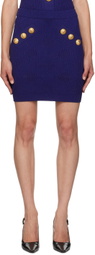 Balmain Blue Vichy Knit Miniskirt