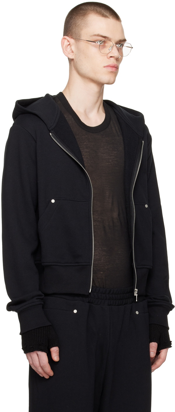 Omar Afridi Black Riveted Zip Hoodie