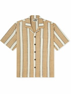 Karu Research - Camp-Collar Striped Cotton Shirt - Brown
